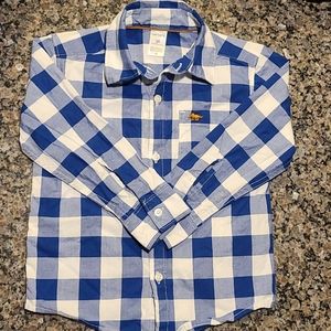 Carter's Blue/White Plaid Long Sleeve Shirt